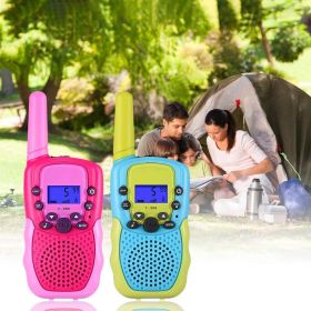 Toys for 3-12 Year Old Boys Girls; Walkie Talkies for Kids 22 Channels 2 Way Radio Toy with Backlit LCD Flashlight; 3 Miles Range for Outside; Ca (Color: blue and black)